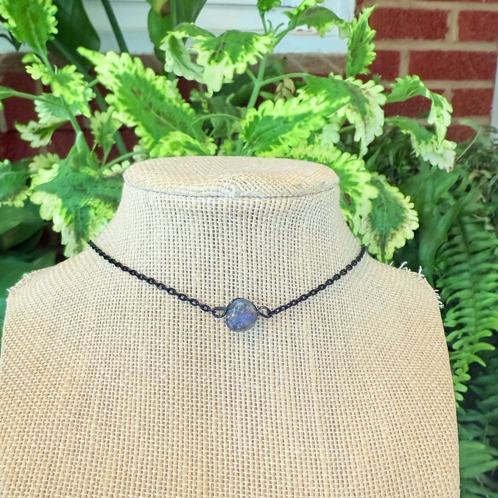 Amazonite set split crystal necklace